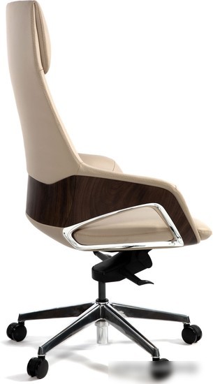 Кресло Norden Шопен FK 0005-A Beige Leather (кожа бежевая/алюминий)