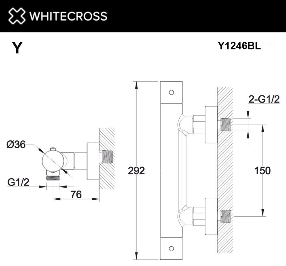 Смеситель Whitecross Y1246BL (черный матовый)