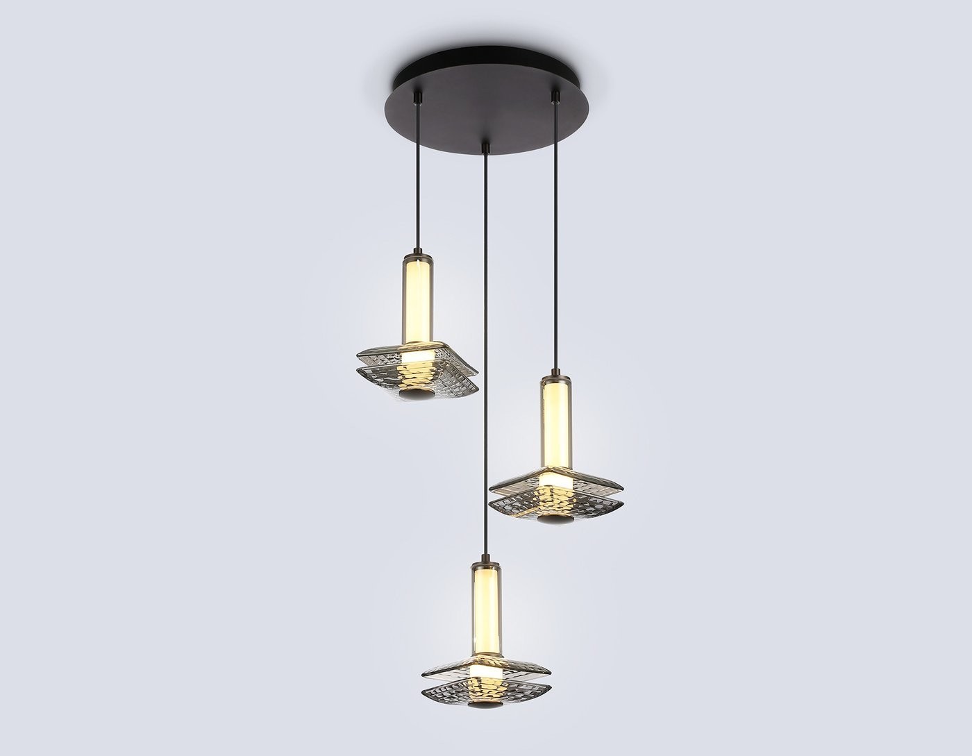 Люстра средней высоты Ambrella light LH31012/3 GR/SM (серый/дымчатый)