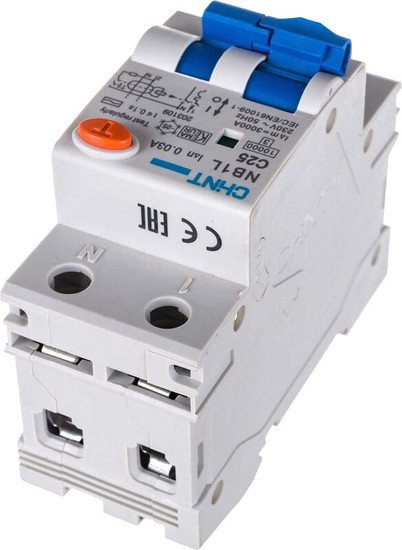 Дифференциальный автомат Chint NB1L 1P+N C25 30mA AC 10kA (36мм) (R)