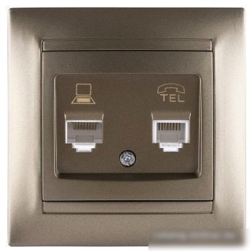 Розетка компьютерная TDM Electric Лама SQ1815-0719 (бронза)