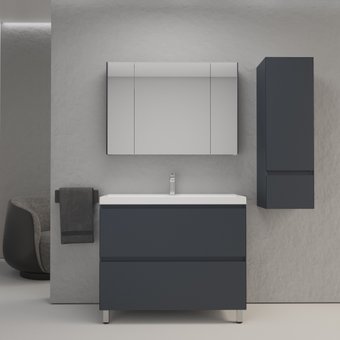 Symbolite Тумба под умывальник Манхэттен 100 Plus 2 ящика (графит)