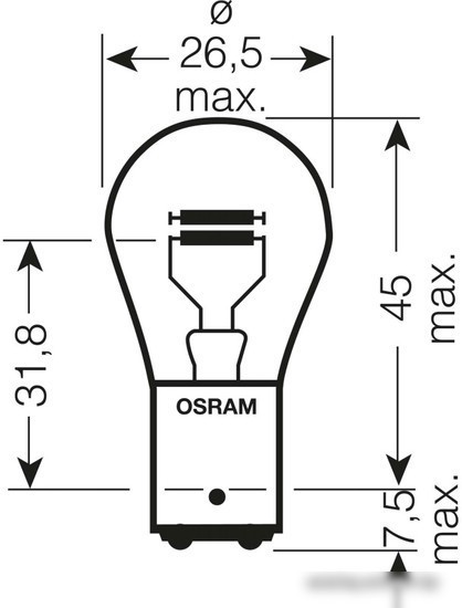 Галогенная лампа Osram P21/5W Original Line 2шт [7528-02B]