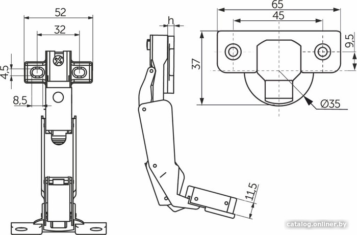 Мебельная петля AKS 11265