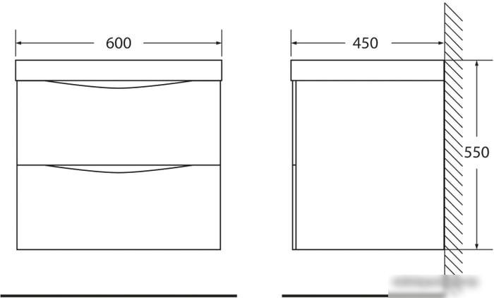 BelBagno Тумба под умывальник Marino-600-2C-SO-WO-P (rovere bianco)