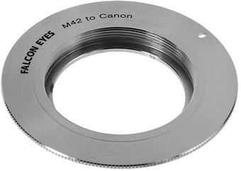 Адаптер Falcon Eyes M42 на Canon (серебристый)