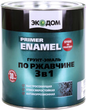 Грунт-эмаль Экодом По ржавчине 3 в 1, 0.9 кг (белый RAL 9010)