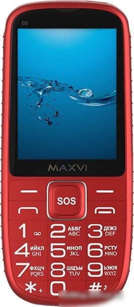 Кнопочный телефон Maxvi B9 (красный)