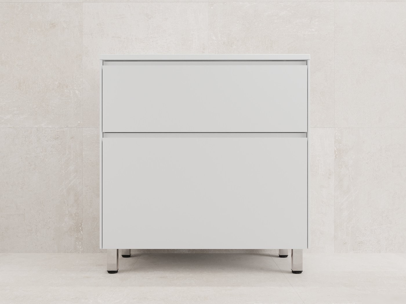 Symbolite Тумба под умывальник Лима 80 Line Plus 2 ящика + Line 80x48 (белый матовый/жасмин)