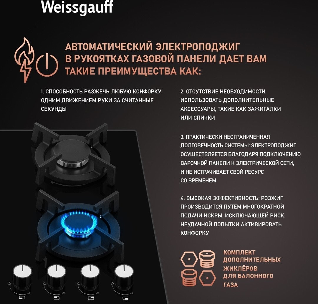 Варочная панель Weissgauff HG 640 BGV