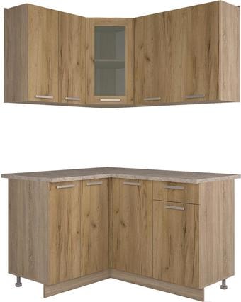 Угловая кухня Интерлиния Мила 12x14 (дуб золотой)