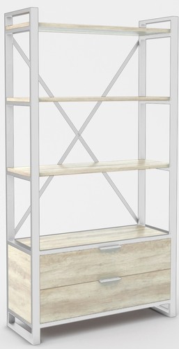 Стеллаж Hype Mebel Стандарт Люкс 50x200 (белый/древесина белая)