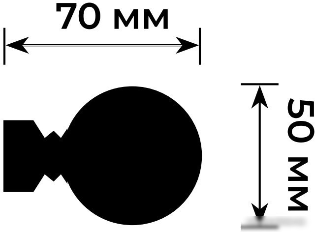 Наконечник для карниза Lm Decor YF059 Шар большой 25мм (белый глянец)