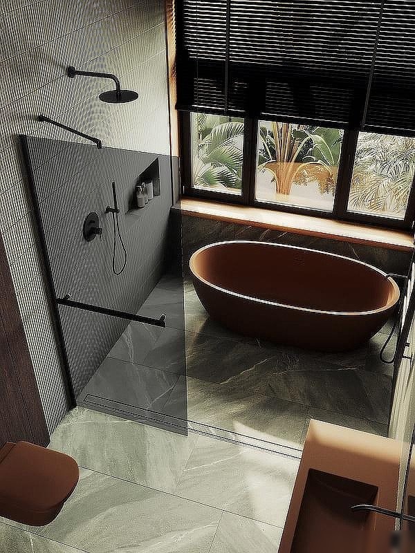 Душевая стенка MaybahGlass 99x195 MGD-1461-6ш (графитовое стекло/черный)