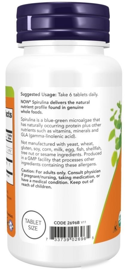 БАД Now Foods Org Spirulina (200 таблеток)