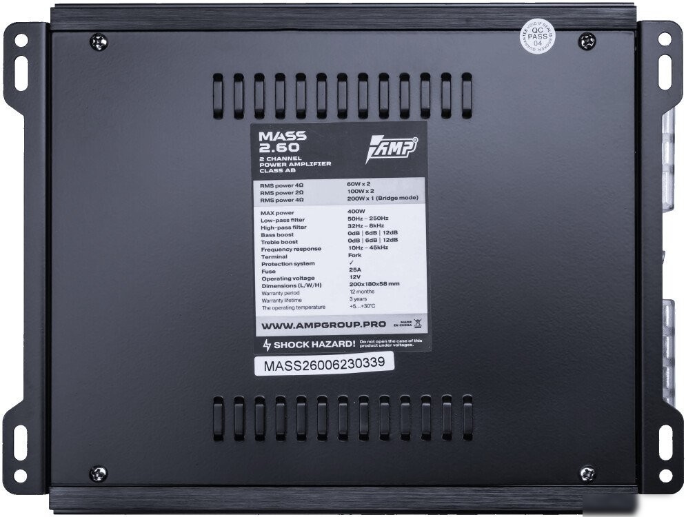 Автомобильный усилитель AMP MASS 2.60