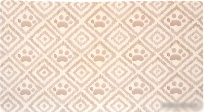 Коврик под миску TarHong Paw Ikat (бежевый с лапками)