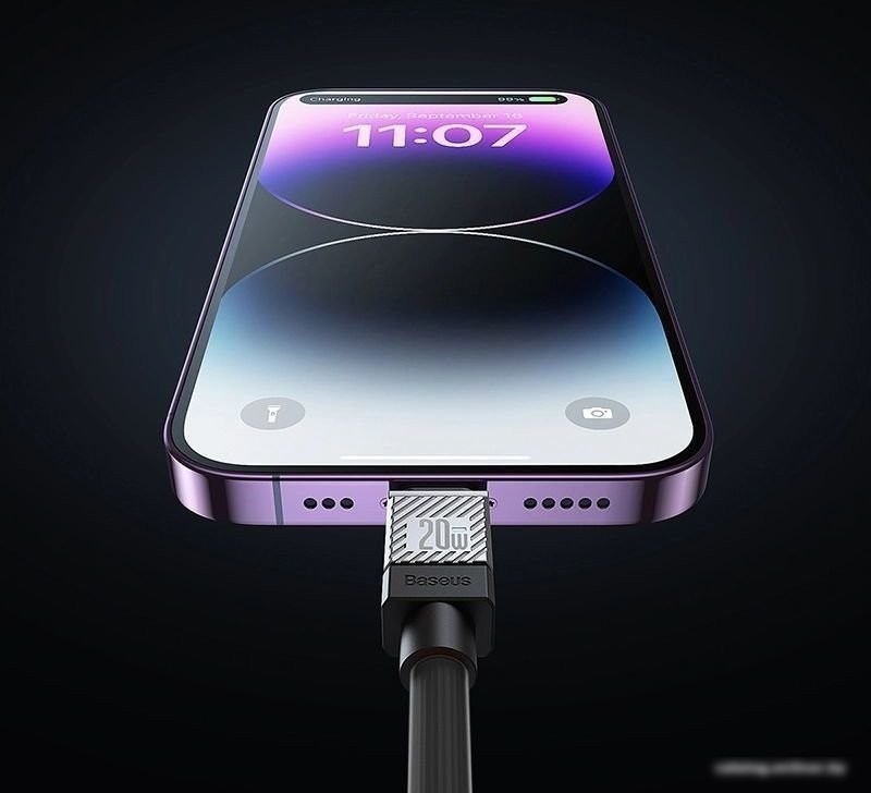 Кабель Baseus CoolPlay Series USB Type-C - Lightning (1 м, черный)