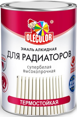 Эмаль Olecolor Для радиаторов отопления 0.9 кг (белый)