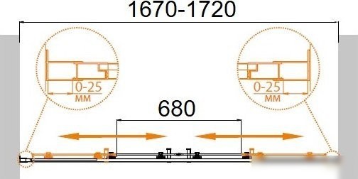 Душевая дверь Cezares Molveno-BF-2-170-C-Boro-IV