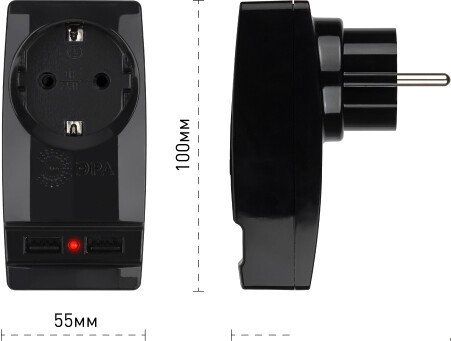 Разветвитель ЭРА SP-1e-USB-B Б0026333