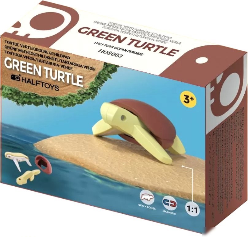 Магнитный конструктор Halftoys Ocean Зеленая черепаха HOS003