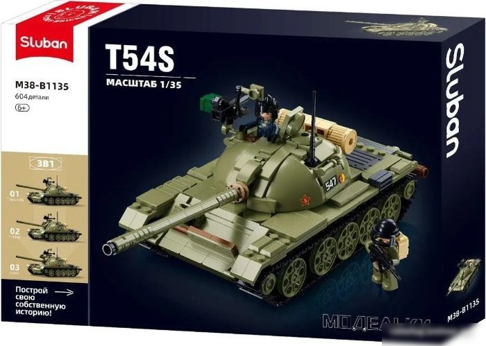 Конструктор Sluban Модельки M38-B1135 Танк Т-54С