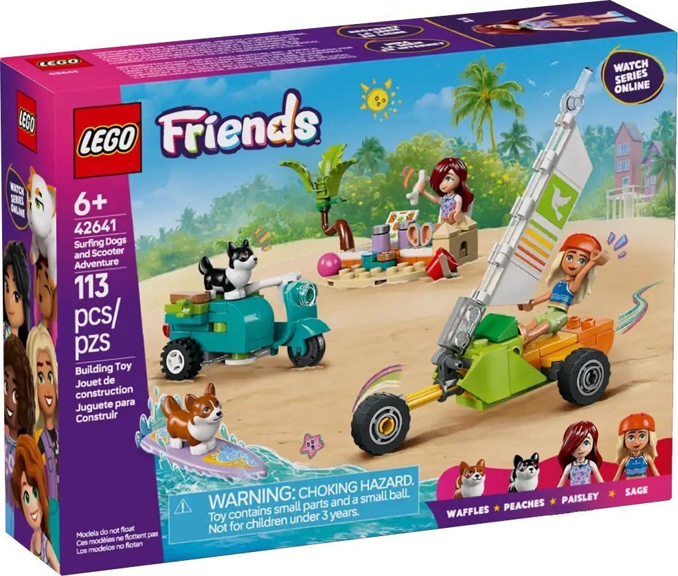 Конструктор LEGO Friends 42641 Собаки-серфингисты и приключения на скутере