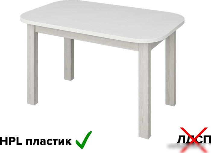 Кухонный стол Senira Р-02.06 (белый глянец/белый)