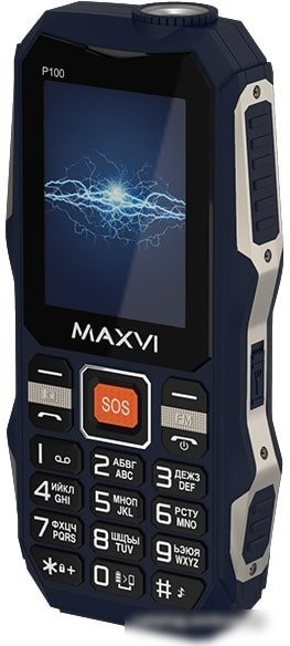 Кнопочный телефон Maxvi P100 (синий)
