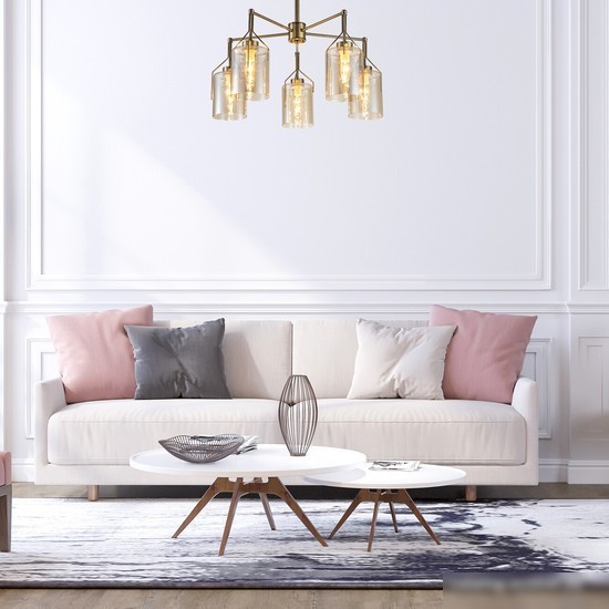 Люстра средней высоты Escada Divita 688/5P E14*40W Brass