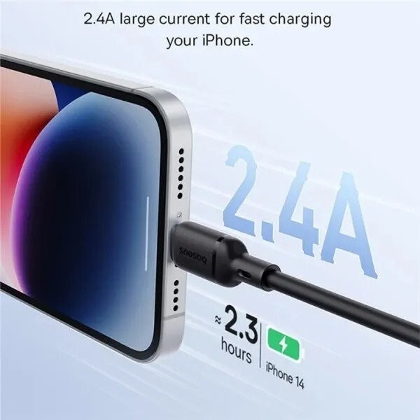 Кабель Baseus Silky Series Fast Charging Cable USB Type-A - Lightning (1 м, черный)