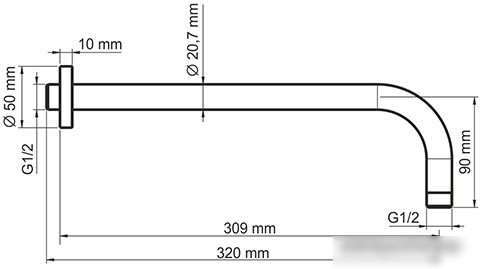 Держатель верхнего душа Wasserkraft A079