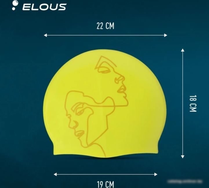 Шапочка для плавания Elous EL009 (лица, желтый)