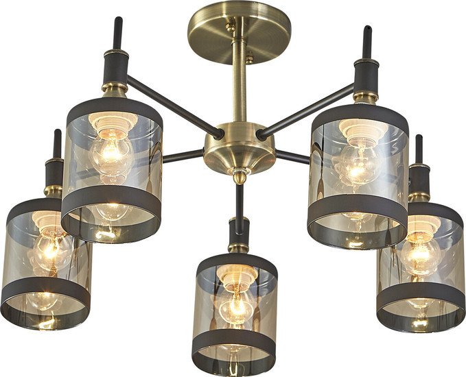 Люстра средней высоты Escada Detroit 599/5P E27*60W Antique brass/Black