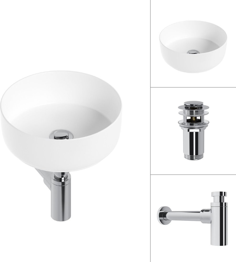 Умывальник Lauter 21499-31 + клапан 21190CH + сифон 21635CH (хром)
