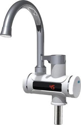 Проточный электрический водонагреватель-кран Unipump BEF-001 с дисплеем и жестким изливом