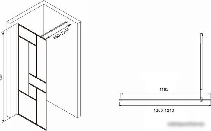 Душевая стенка Abber Immer Offen AG63120B