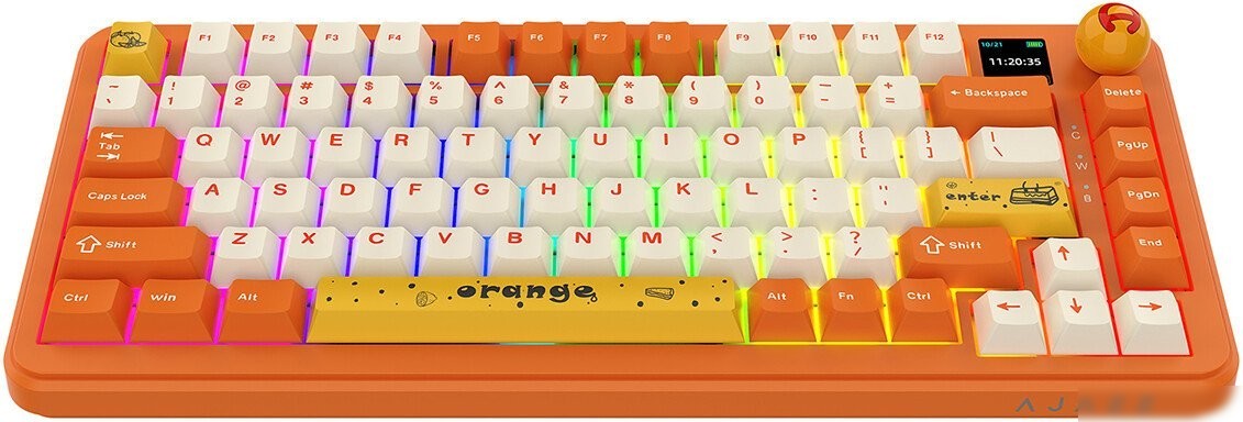 Клавиатура Ajazz AK820 Max (оранжевый/белый, Ajazz Avocado)