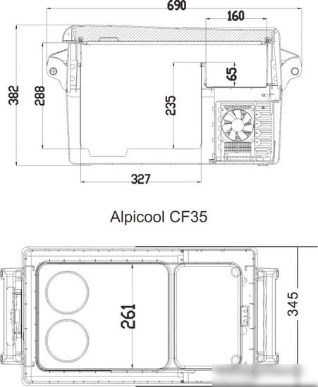 Компрессорный автохолодильник Alpicool CF35