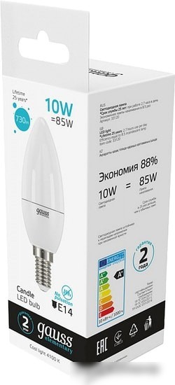 Светодиодная лампа Gauss LED Elementary Candle 10W E14 4100K 33120