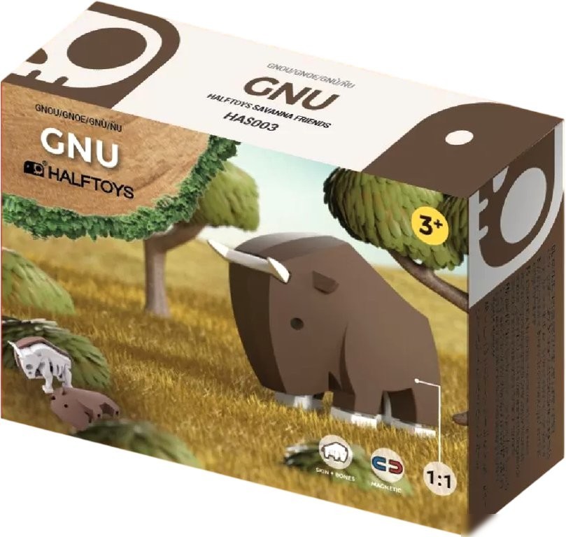Магнитный конструктор Halftoys Animal Гну HAS003