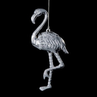 Елочная игрушка Erich Krause Decor Фламинго серебряный 53493