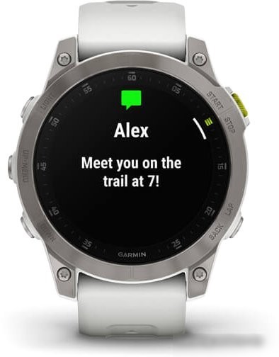 Умные часы Garmin Epix Sapphire Gen 2 (серебристый титан/белый)