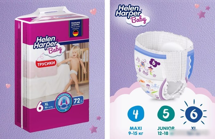Трусики-подгузники Helen Harper Baby XL (72 шт)