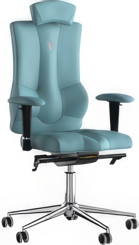 Кресло Kulik System Elegance (экокожа, синий с подголовником)