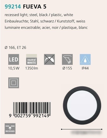 Точечный светильник Eglo Fueva 5 99214