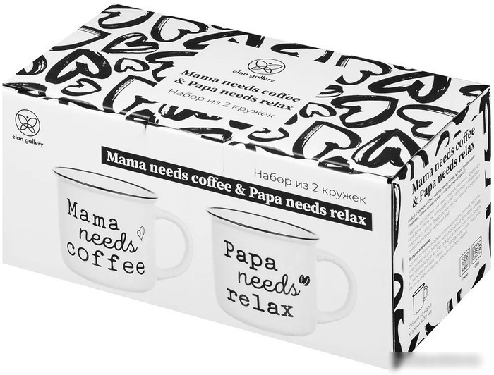 Набор кружек Elan Gallery Papa Needs Relax&Mama Needs Coffee 880171 (2 шт)