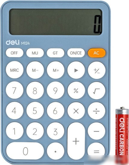 Калькулятор Deli M124 (синий)
