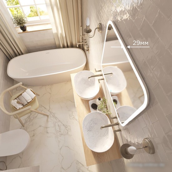 Mixline Зеркало Стив-2 542566 (с подсветкой)